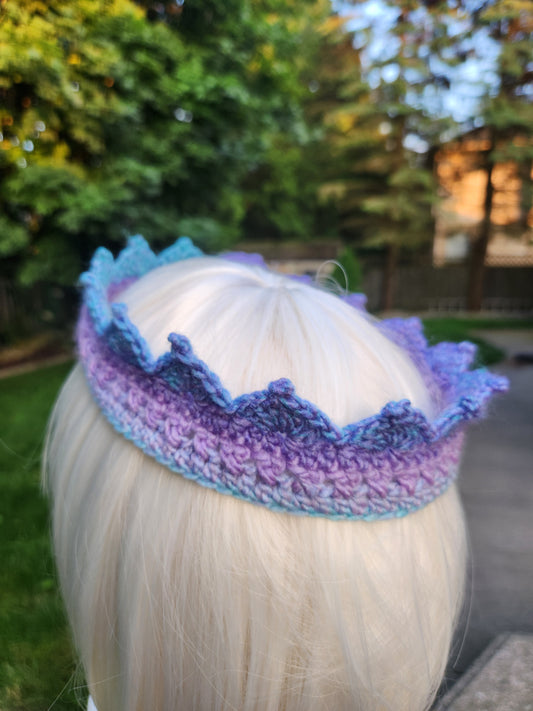 crochet crown ~ mermaid multicoloured, size medium